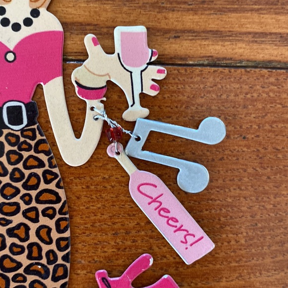 🥂🎉”Let’s do a girls night” metal ornament  super cute stocking stuffer 6.5” - Picture 3 of 7